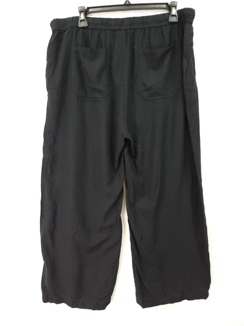Splendid Pants Womens XL Black Linen Blend Wide Leg Drawstring Elastic Waist - Picture 2 of 14